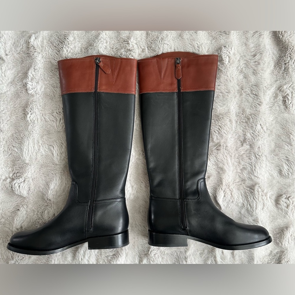 Antonio Melani leather boots size 8.5 black and brown - Picture 2 of 7